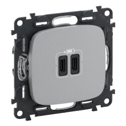 Legrand  755347 VALLURE 2xUSB-C 2MOD 3A AL