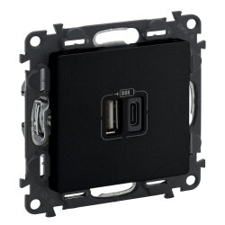 Legrand Steckdose Valena Life 2xUSB Typ A+C 2-mod.3A sw