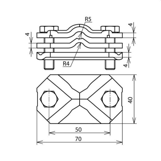 Dehn & Söhne Verbindungs-Trennklemme 454000 St/tZn 5-10/30-40mm