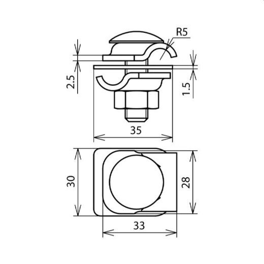 Dehn & Söhne Zweimetall-MV-Klemme 390267 Cu/St/tZn 6-8mm