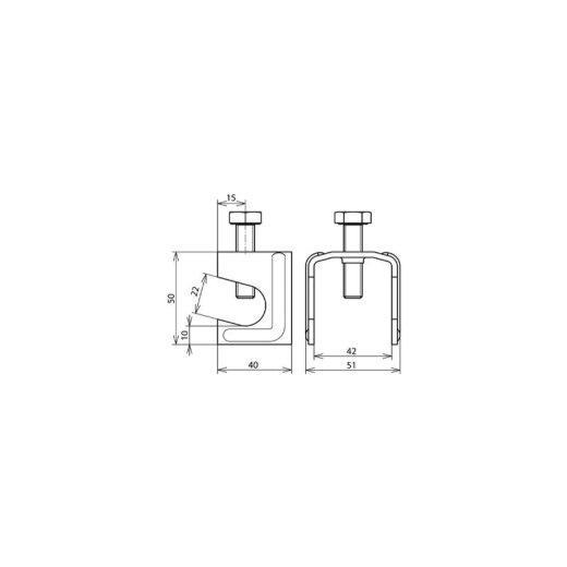 Dehn & Söhne Verbindungsklemme St/blank für T-/Kreuzverbindungen