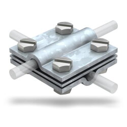 OBO Kreuzverbinder m.Zwischenplatte 252/DIN 8-10mm tvz