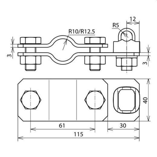 Dehn & Söhne Anschlussschelle 620011 St/tZn 20mm
