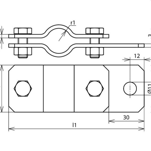 Dehn & Söhne Erdungsrohrschelle 410212 2 1/2Zoll St/tZn