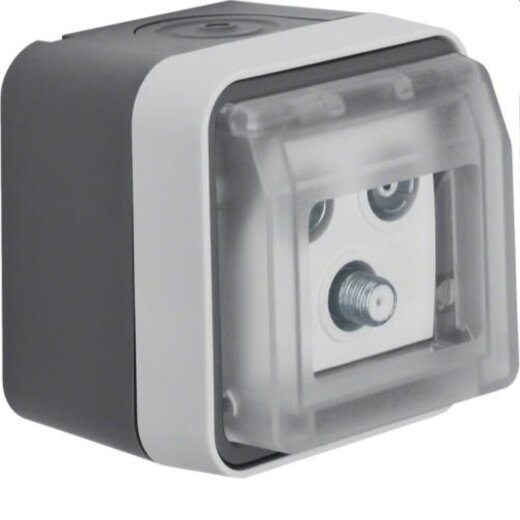 Berker Antennendose M312033535 3Loch Einzeldose lichtgrau