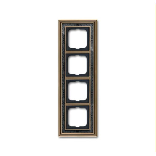 Busch-Jaeger Rahmen 1724-843 4-f.ME antik Dekor anthr