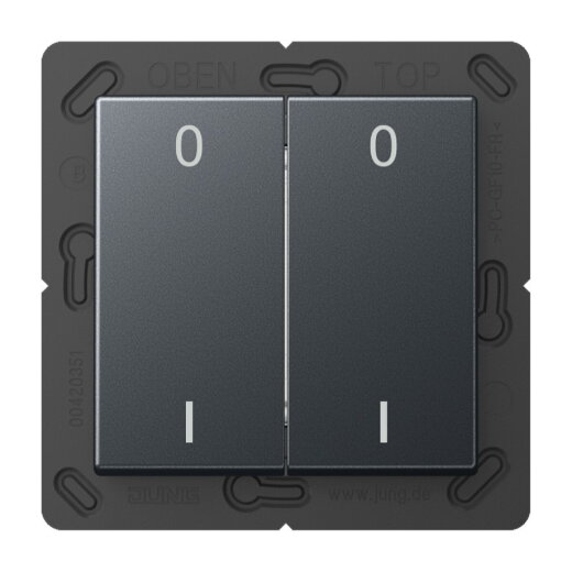 Jung EnOcean Funk-Wandsender 4-kanalig, Symbole 0 I, Serie A, anthrazit matt ENOA595-01ANM