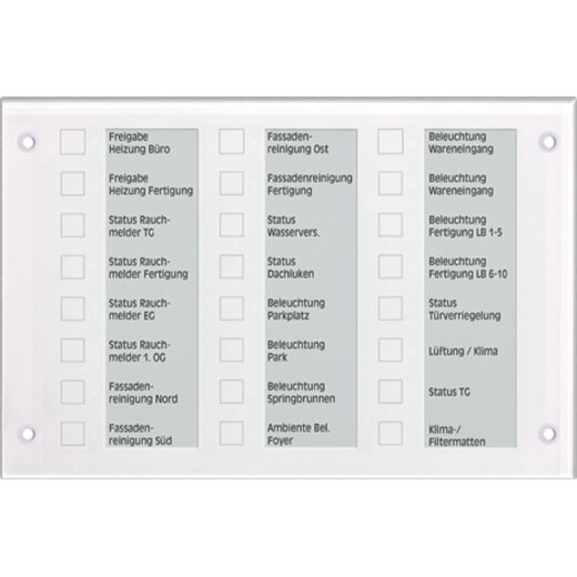 Jung KNX Melde- und Bedientableau, Glas alpinweiß MBT2424WW