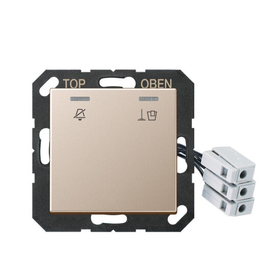 Jung Hotelabdeckung mit LED-Einheit 230 V, Außenstelle, Serie A, champagner ACUKO5M230CH