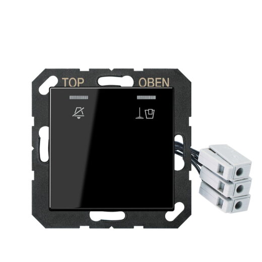 Jung Hotelabdeckung mit LED-Einheit 230 V, Außenstelle, Serie A, schwarz ACUKO5M230SW