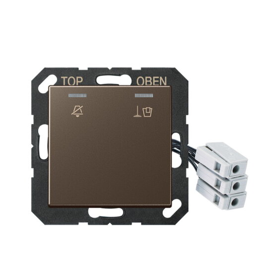 Jung Hotelabdeckung mit LED-Einheit 24 V, Außenstelle, Serie A, mokka ACUKO5M24MO