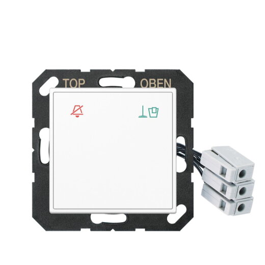 Jung Hotelabdeckung Glas mit LED-Einheit 24 V, Außenstelle, Serie A, alpinweiß ACUKO6M24WW