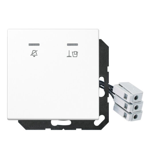 Jung Hotelabdeckung mit LED-Einheit 230 V, Außenstelle, Serie LS, alpinweiß LSCUKO5M230WW