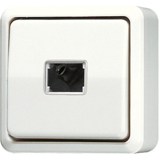 Jung Taster, 1-pol. Schließer mit separaten Meldekontakten, 10 A 250 V ~, AP 600, weiß 634A