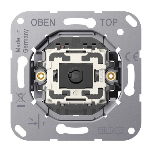 Jung Kippschalter, 10 AX 250 V ~, Universal Aus-Wechsel, ohne Krallen K506EU