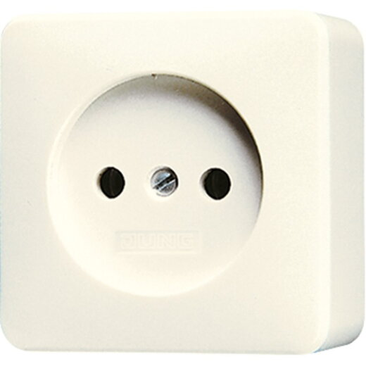 Jung Steckdose ohne Schutzkontakt, 16 A 250 V ~, 34 mm, AP 600, weiß 611A