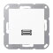 Jung Multimedia-Anschlusssystem USB 2.0, Serie AS/A, alpinweiß MAA1122WW
