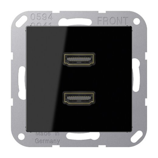Jung Multimedia-Anschlusssystem 2 x HDMI, Serie A, schwarz MAA1133SW