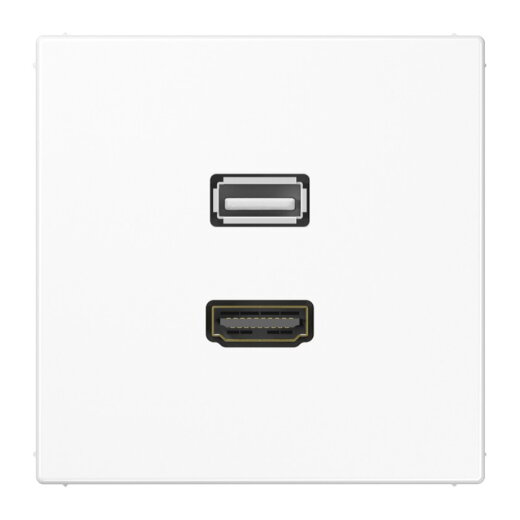 Jung Multimedia-Anschlusssystem HDMI / USB 2.0, Serie LS, alpinweiß MALS1163WW