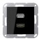 Jung Multimedia-Anschlusssystem HDMI / USB 2.0, Serie A, schwarz MAA1163SW