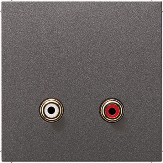 Jung Multimedia-Anschlusssystem Cinch Audio, Serie LS, anthrazit (lackiertes Aluminium) MAAL1021AN