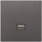Jung Multimedia-Anschlusssystem USB 2.0, Serie LS, anthrazit (lackiertes Aluminium) MAAL1122AN