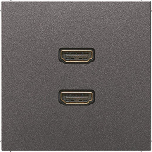 Jung Multimedia-Anschlusssystem 2 x HDMI, Serie LS, anthrazit (lackiertes Aluminium) MAAL1133AN
