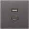 Jung Multimedia-Anschlusssystem HDMI / USB 2.0, Serie LS, anthrazit (lackiertes Aluminium) MAAL1163AN