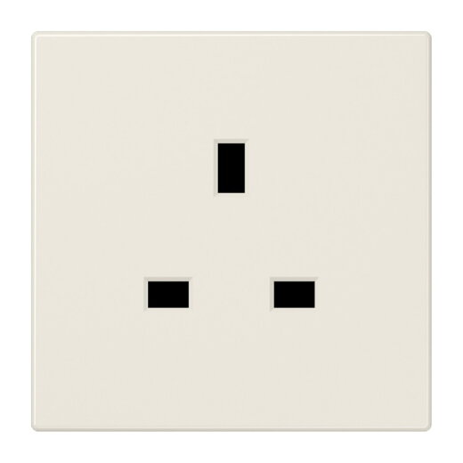 Jung Steckdose, 13 A 250 V ~, Schraubklemmen BS 1363-1, 4 mm2, ohne Krallen, SAFETY+, Duroplast, Serie LS, weiß LS3521