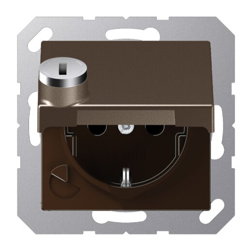 Jung SCHUKO Steckdose, 16 A 250 V ~, mit Sicherheitsschloss, Thermoplast lackiert, Serie A, m A1520BFKLSLMO