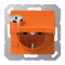 Jung SCHUKO Steckdose, 16 A 250 V ~, mit Sicherheitsschloss, Thermoplast, Serie AS, orange (f AS1520BFKLSLO