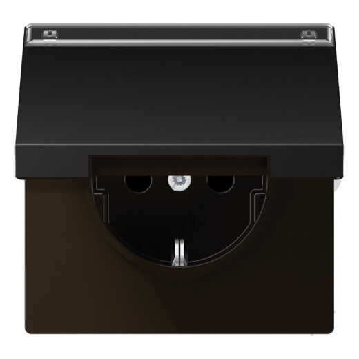 Jung SCHUKO Steckdose, 16 A 250 V ~, mit Schriftfeld, Aluminium lackiert, Serie LS, dark AL1520NAKLD