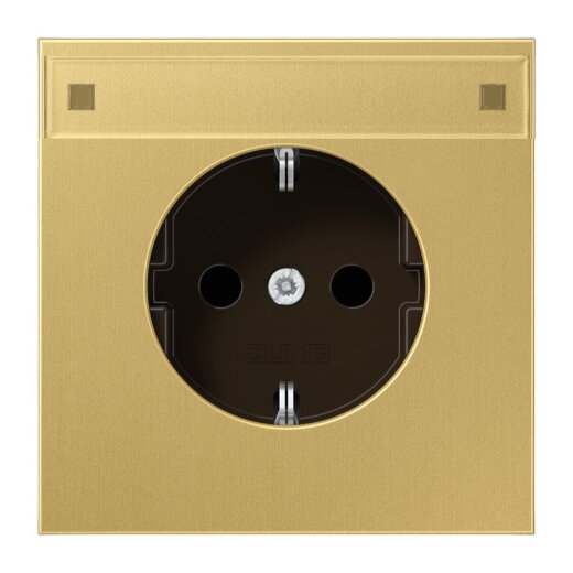Jung SCHUKO Steckdose, 16 A 250 V ~, mit Schriftfeld, Messing, Serie LS, Messing classic ME1520NAC