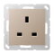 Jung Steckdose, 13 A 250 V ~, Schraubklemmen BS 1363-1, 4 mm2, ohne Krallen, SAFETY+, Serie A, champagner A3521CH