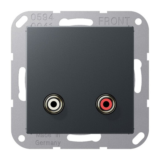 Jung Multimedia-Anschlusssystem Cinch Audio, Serie A, anthrazit matt MAA1021ANM