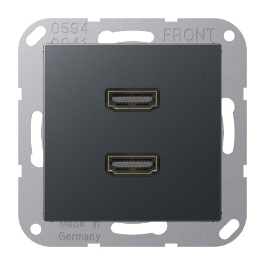 Jung Multimedia-Anschlusssystem 2 x HDMI, Serie A, anthrazit matt MAA1133ANM