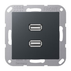 Jung Multimedia-Anschlusssystem 2 x USB 2.0, Serie...