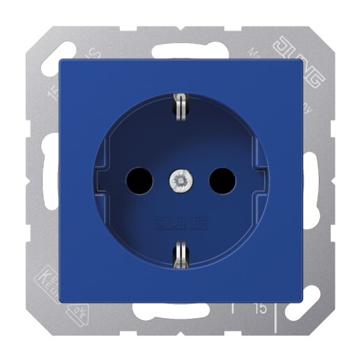 Jung SCHUKO Steckdose, 16 A 250 V ~, SAFETY+, Thermoplast, Serie AS/A, blau A1520BFKIBL