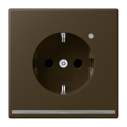 Jung SCHUKO®-Steckdose mit LED-Orientierungslicht, 16 A 250 V ~, SAFETY+, Thermoplast lackiert, Serie LS, Messing a ME1520-OATLNW