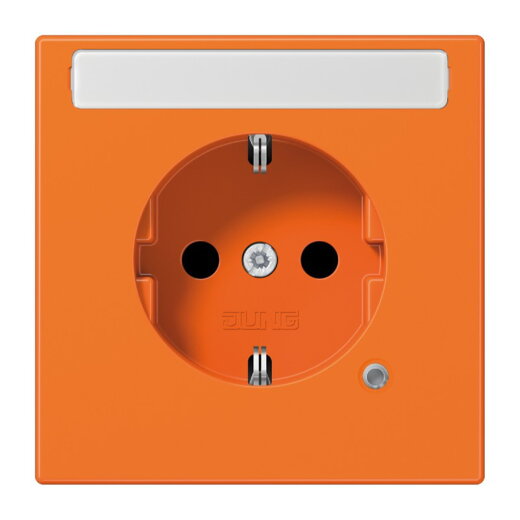 Jung SCHUKO Steckdose, 16 A 250 V ~, ohne Krallen, mit Funktionsanzeige, mit Schriftfeld, SAFETY+, Thermoplast, Ser LS1520BFNAKOO