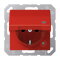 Jung SCHUKO Steckdose, 16 A 250 V ~, mit Funktionsanzeige, Thermoplast, Serie A, rot A1520BFKLKORT