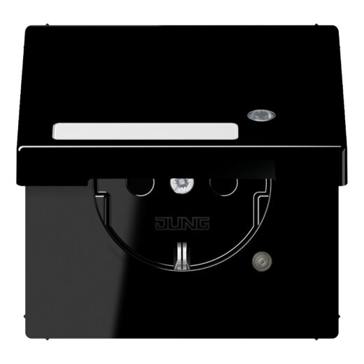 Jung SCHUKO Steckdose, 16 A 250 V ~, mit Funktionsanzeige, mit Schriftfeld, Thermoplast, Seri LS1520NAKLKOSW