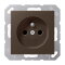 Jung Steckdose, französisch/belgisches System, 16 A 250 V ~, ohne Krallen, SAFETY+, Serie A, mokka A1520FKIMO