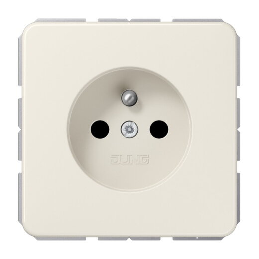 Jung Steckdose, französisch/belgisches System, 16 A 250 V ~, ohne Krallen, SAFETY+, Duroplast, Serie CD, weiß CD1520FKI