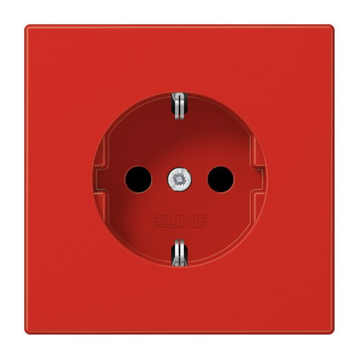 Jung SCHUKO Steckdose, 16 A 250 V ~, SAFETY+, Thermoplast, Serie LS, rot LS1520BFKIRT
