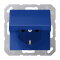 Jung SCHUKO Steckdose, 16 A 250 V ~, Klappdeckel, Thermoplast, Serie AS, blau AS1520BFKLBL