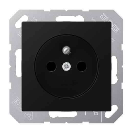 Jung Steckdose, französisch/belgisches System, 16 A 250 V ~, SAFETY+, Thermoplast lackiert, Serie A, graphitschwarz A1520FBFKISWM