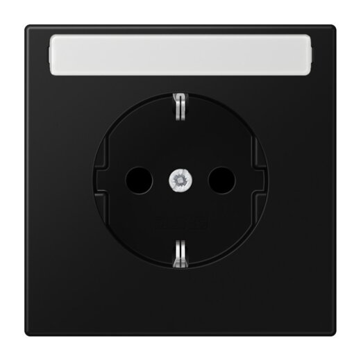 Jung SCHUKO Steckdose, 16 A 250 V ~, mit Schriftfeld, SAFETY+, Serie LS, graphitschwarz matt LS1520KINASWM