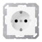 Jung SCHUKO Steckdose, 16 A 250 V ~, ohne Krallen, Thermoplast lackiert, Serie A, schneeweiß matt A1520NBFWWM