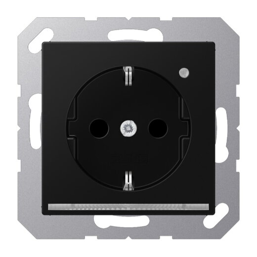 Jung SCHUKO®-Steckdose mit LED-Orientierungslicht, 16 A 250 V ~, SAFETY+, Thermoplast lackiert, Serie A, graphitsch A1520-OSWMLNW